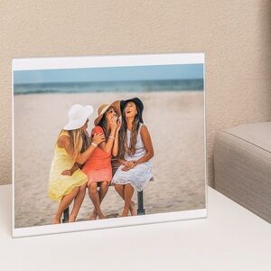 Borderless Photo Frame Picture Holder Horizontal Easel display Stand 10x8 inch
